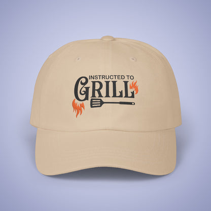 Instructed to Grill Embroidered Classic Dad Cap Unisex Black Embroidery Gift