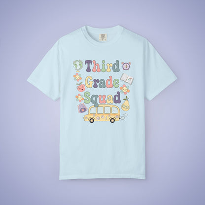Third Grade Squad Retro Fun Teacher T Shirt Comfort Colors Unisex Back to School