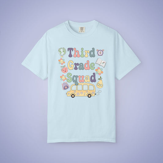 Third Grade Squad Retro Fun Teacher T Shirt Comfort Colors Unisex Back to School