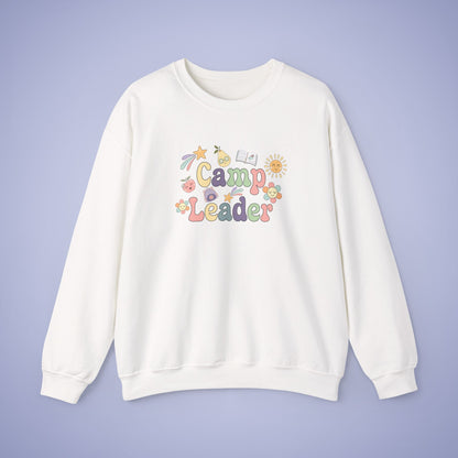 Camp Leader Teacher Crewneck Sweatshirt Retro Unisex Back to School