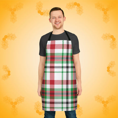 Frosted Forrest Christmas Plaid Kitchen Apron