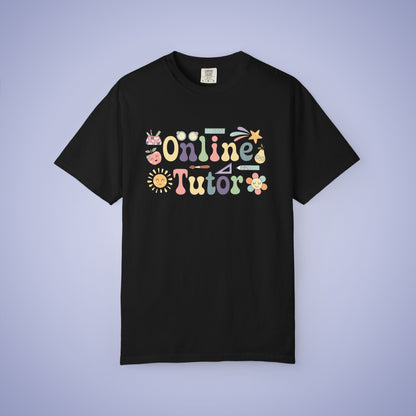 Online Tutor Teacher T Shirt Retro Comfort Colors Unisex Back to School