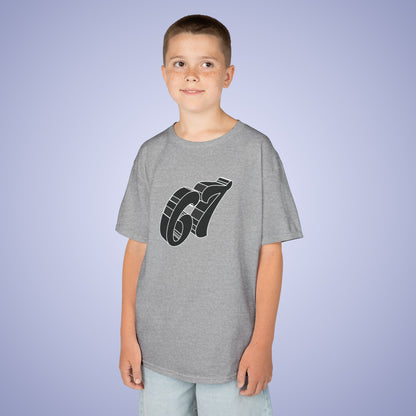 Black Word Art 67 Tee Fun Trending Kids Cotton T Shirt Six Seven Youth