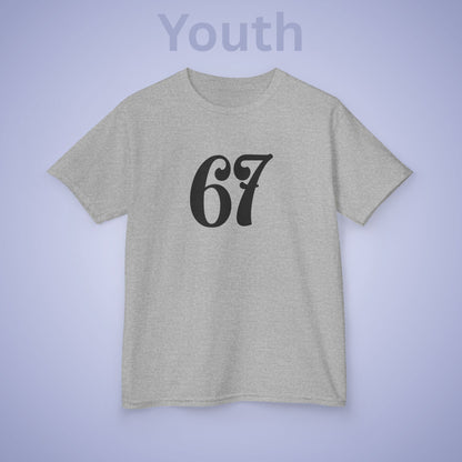 Calligraphy 67 Tee Fun Trending Kids Cotton T Shirt Six Seven Youth