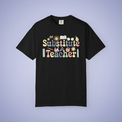 Substitute Teacher T Shirt Retro Comfort Colors Unisex Back to School