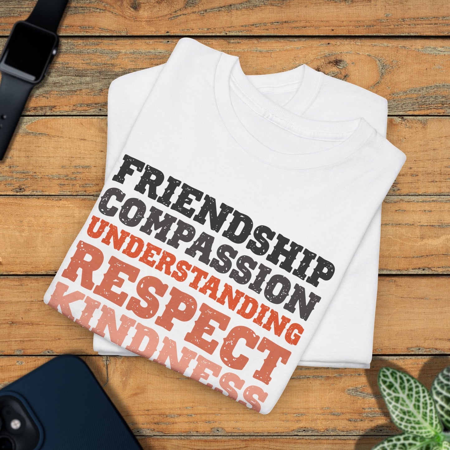 Kindness Word Block Grunge Orange Unity Day Teachers T Shirt Unisex