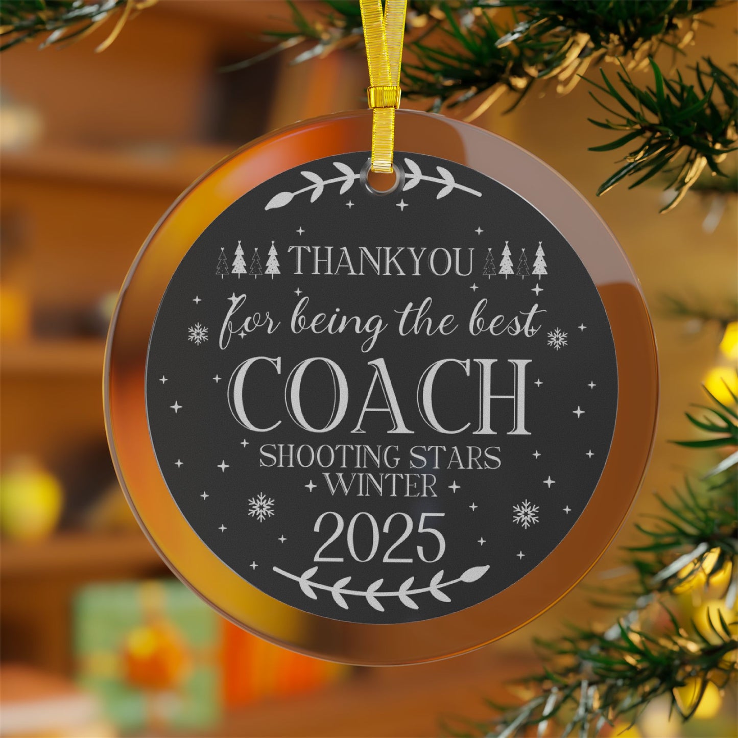 Thankyou for Being the Best Coach Personalized Sport Club Glass Ornament Gift