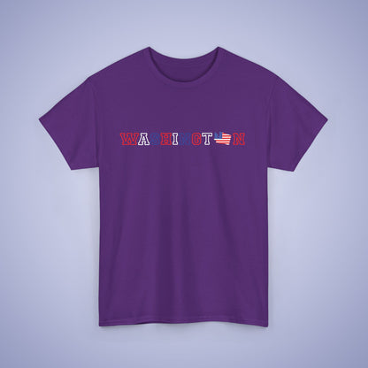 Washington Map Text Art Proud American Unisex T Shirt