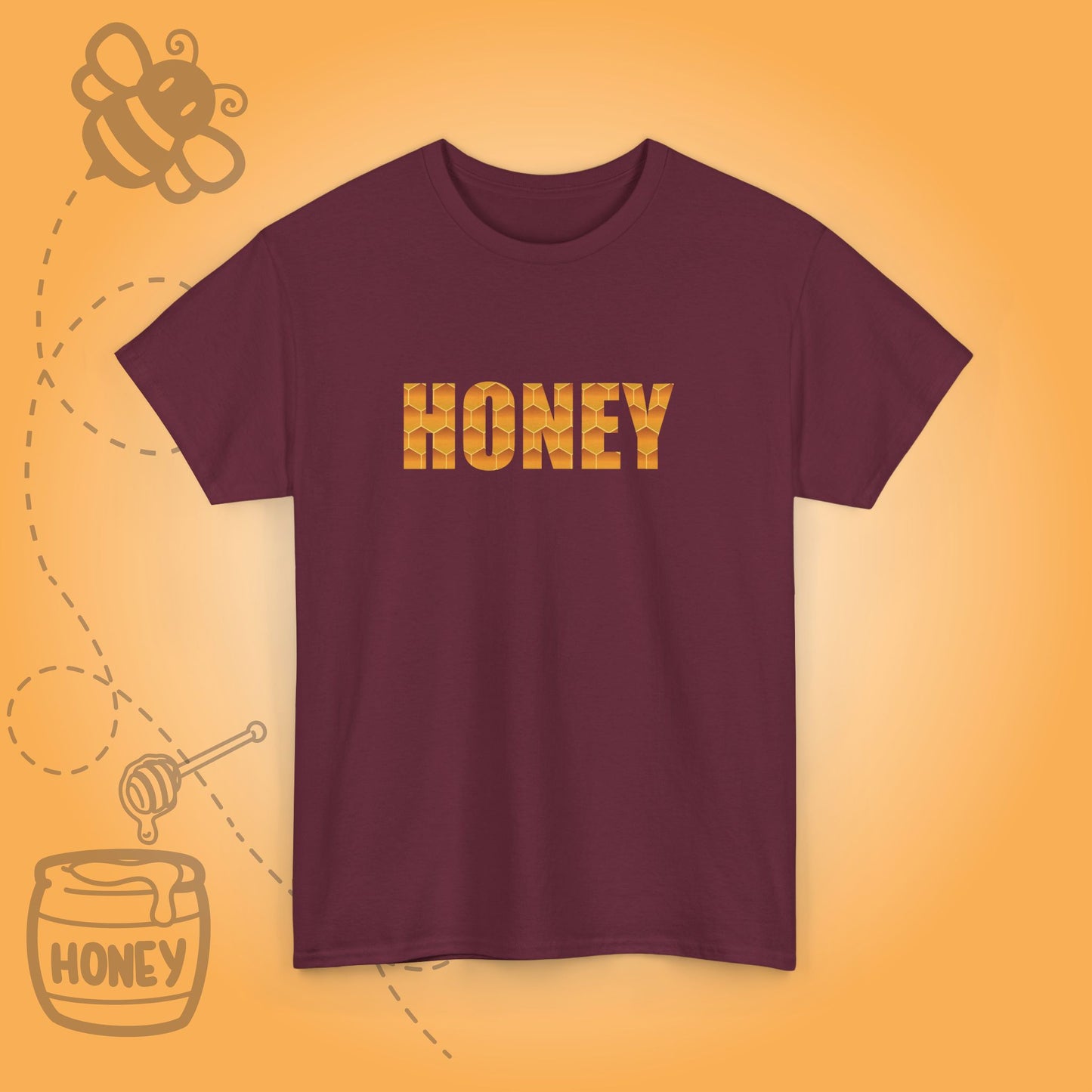 Honey Lover Honeycomb Sweet As Honey Word Art Design Unisex T Shirt