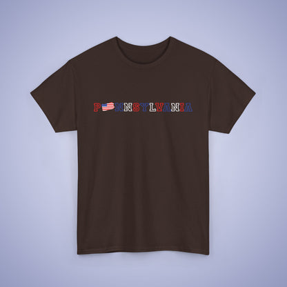 Pennsylvania Map Text Art Proud American Unisex T Shirt