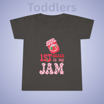 First Grade is my Jam Strawberry Kids Cotton T Shirt Back To School Toddler