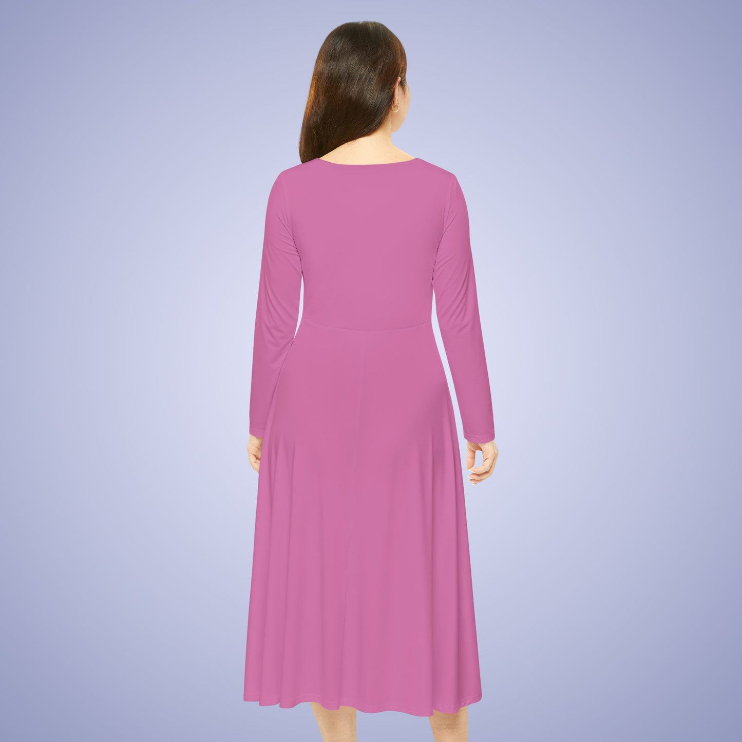 Women's Blank Pink Long Sleeve Dance Dress