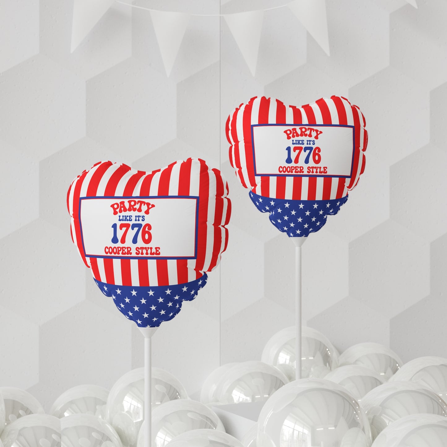 Party Like It's 1776 Personalized Patriotic July 4th Home Decor Party Balloon USA Flag