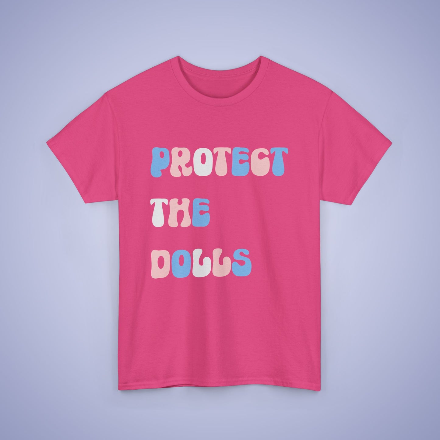 Protect the Dolls Trans Flag Text Unisex Oversized T Shirt