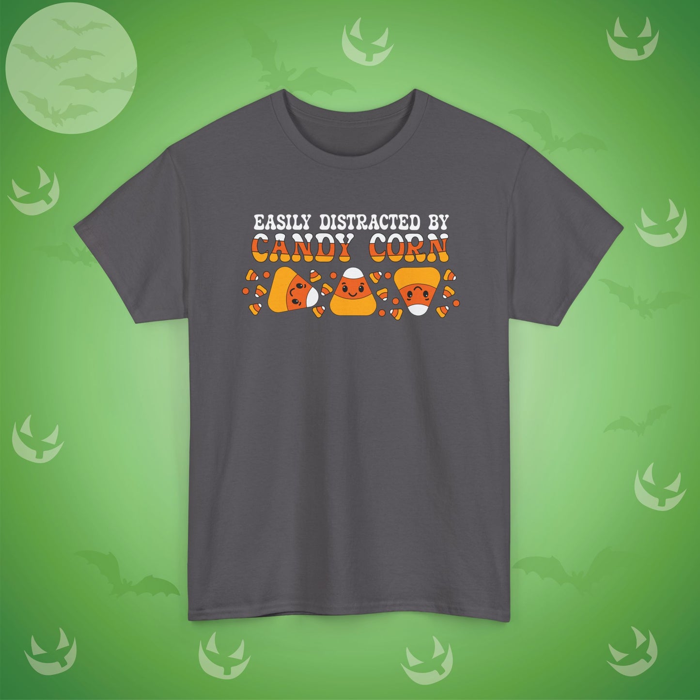 Easily Distracted by Candy Corn Halloween T-Shirt | Funny Graphic Design