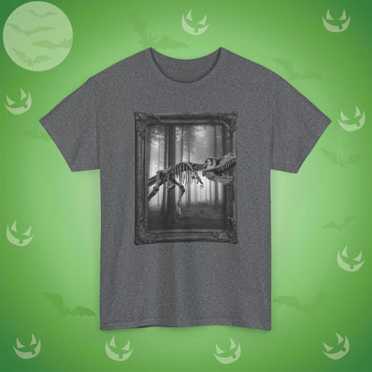 Stalking Skeletal T-Rex Halloween T-Shirt | Dinosaur Photographic Design