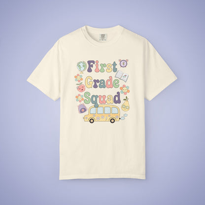 First Grade Squad Retro Fun Teacher T Shirt Comfort Colors Unisex Back to School