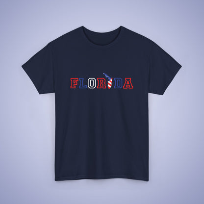 Florida Map Text Art Proud American Unisex T Shirt