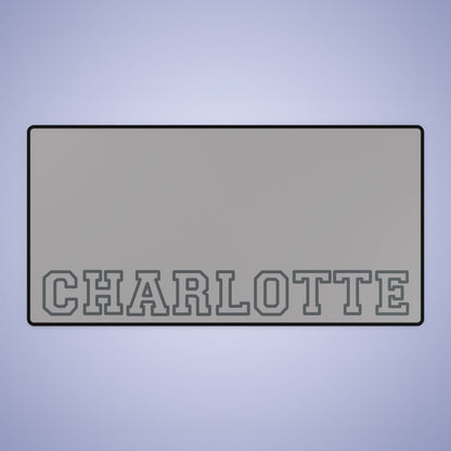 University Style Personalized Name Desk Mat Light Grey