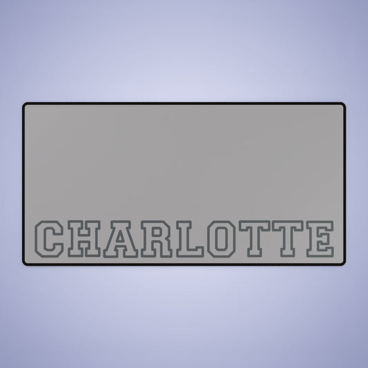 University Style Personalized Name Desk Mat Light Grey