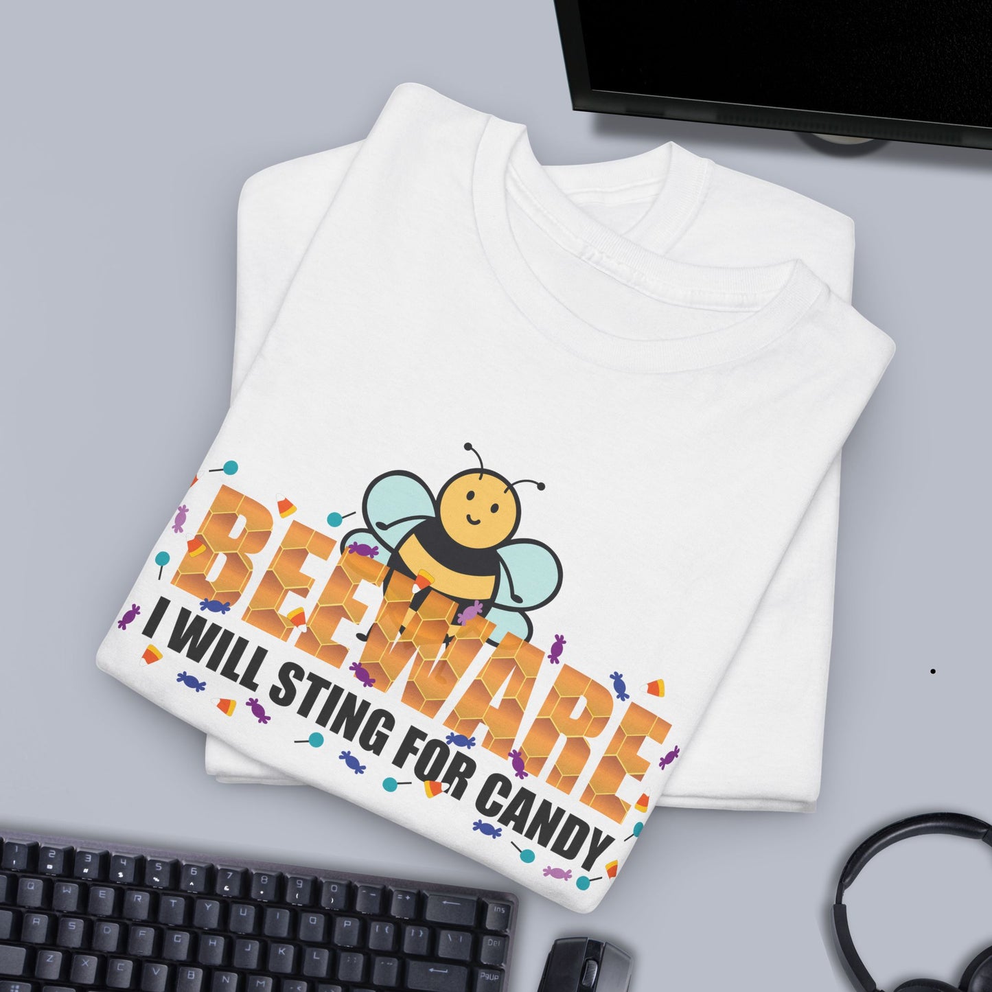 Beeware I Will Sting for Candy Sweet As Honey Funny Halloween Bee Lover Design Unisex T Shirt