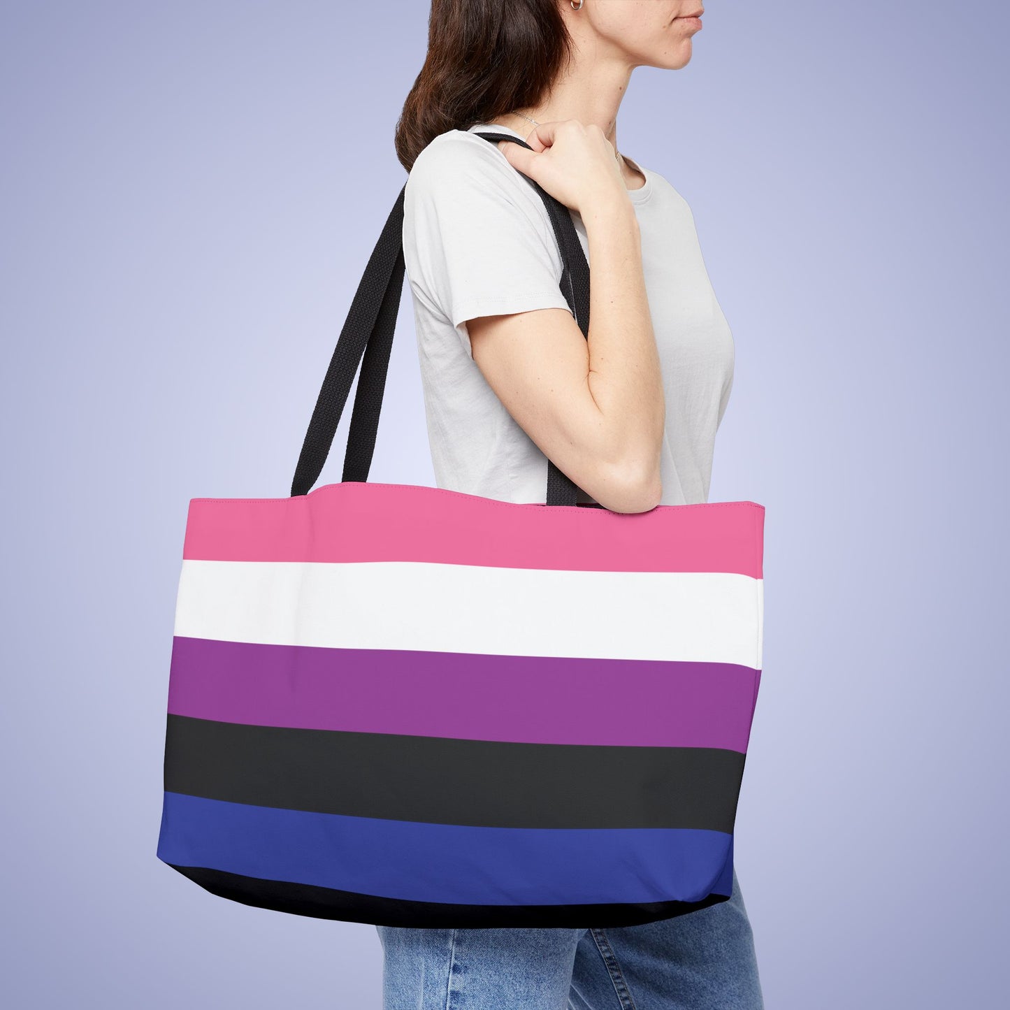 Gender Fluid Pride Month Weekender Large Beach Bag Tote