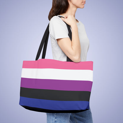 Gender Fluid Pride Month Weekender Large Beach Bag Tote