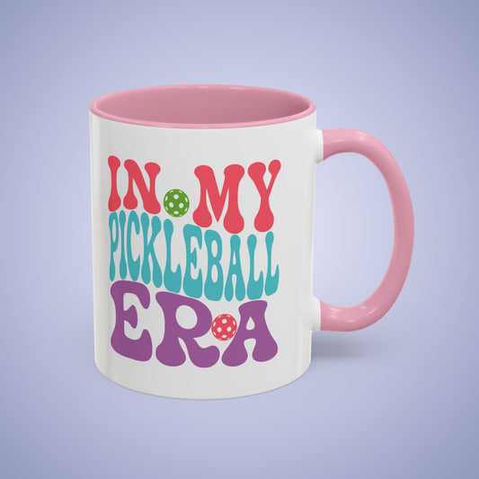 In My Pickleball Era Wavy Text Pink Pickleball Fun Colorful Gift Coffee Mug