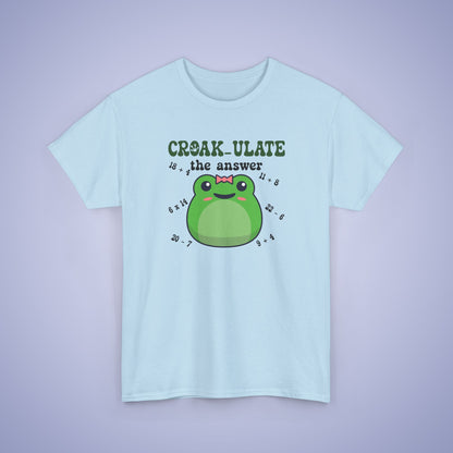Croak-Ulate the Answer Graphic Tee Frog Lover Funny Maths Unisex T Shirt