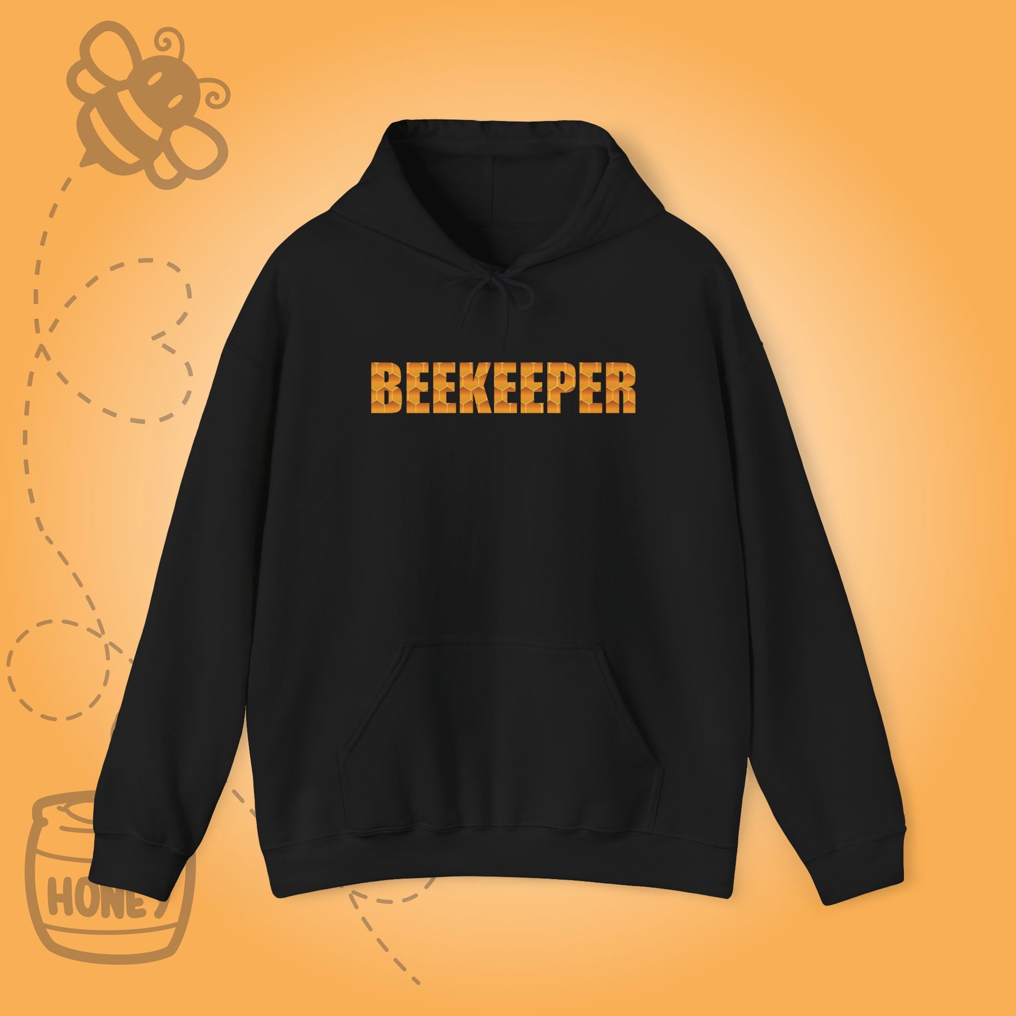 Bee Keeper Sweet As Honey Honeycomb Word Art Design Hoodie Sweatshirt
