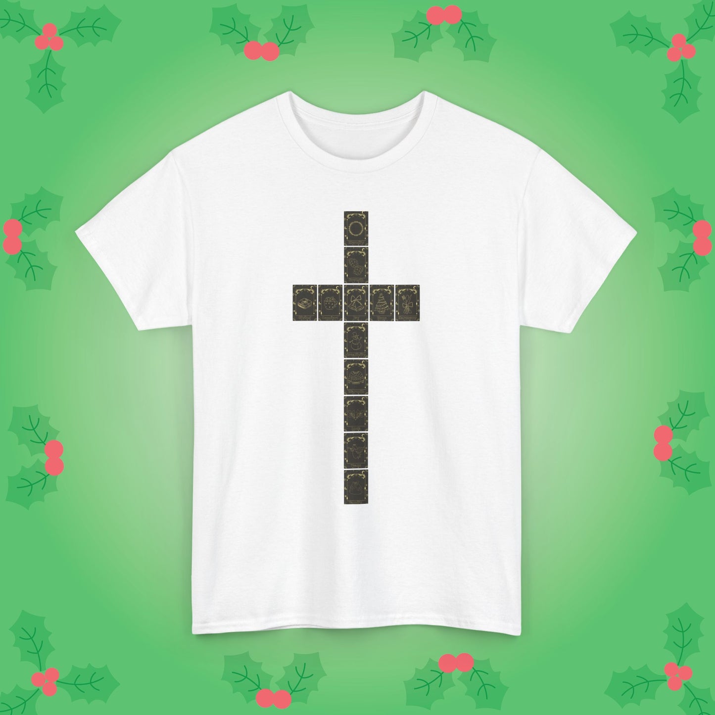 Christmas Crucifix Tarot Cards Religios Faith Unisex T Shirt