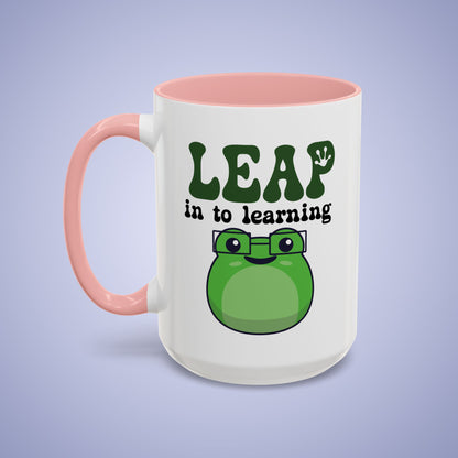 Leap into Learning Teacher Frog Lover Gift Coffee Mug Ceramic
