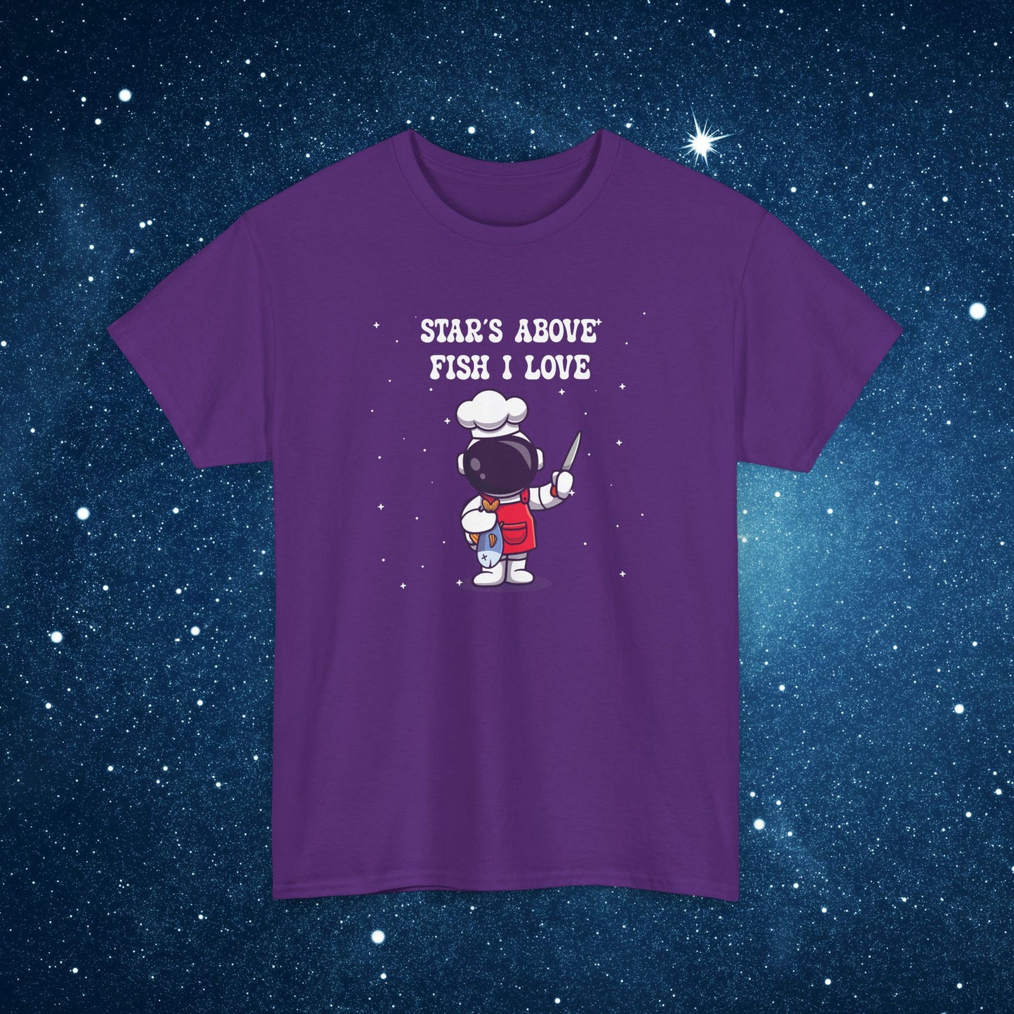 Stars Above Fish I Love National Astronaut Day Unisex Graphic T Shirt