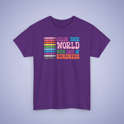 Colour Your World with Lots of Kindness Unity Day Teachers T Shirt Unisex