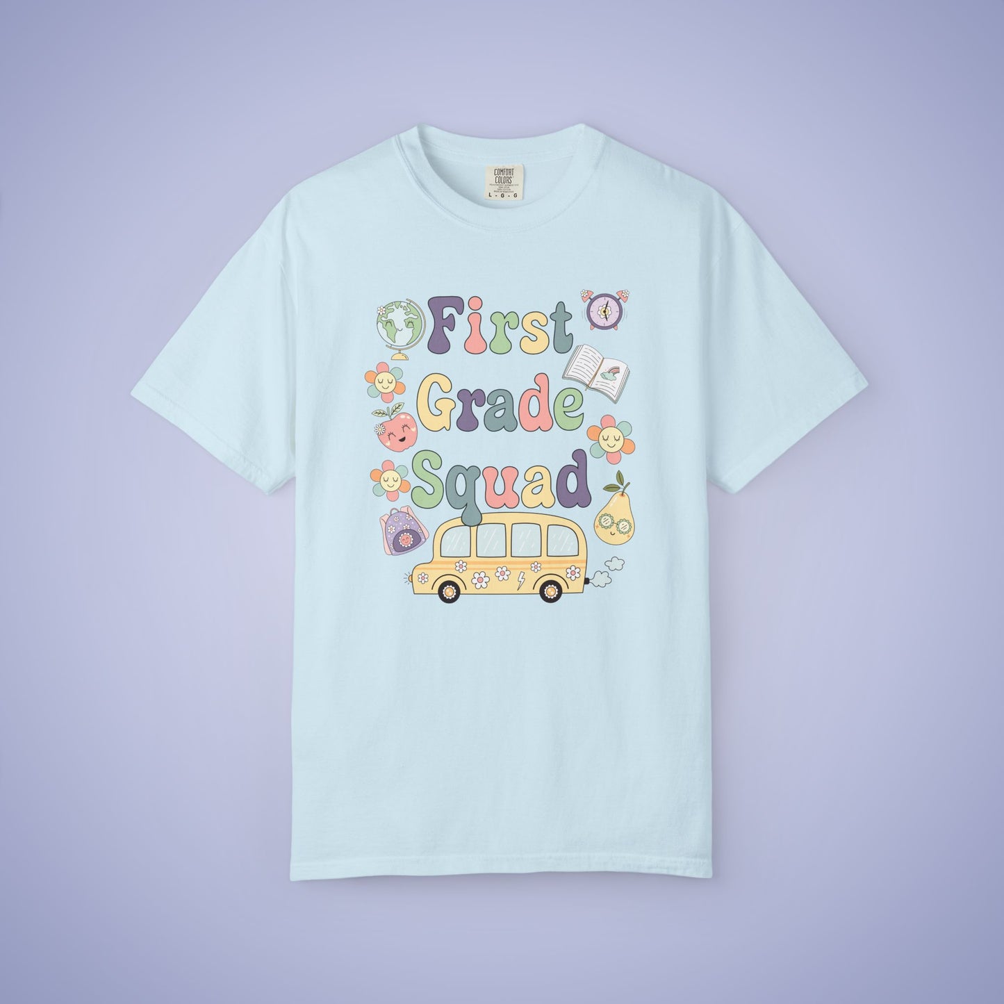 First Grade Squad Retro Fun Teacher T Shirt Comfort Colors Unisex Back to School