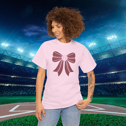 Graphic Baseball Coquette Bow Pink Sports Mom Unisex T Shirt