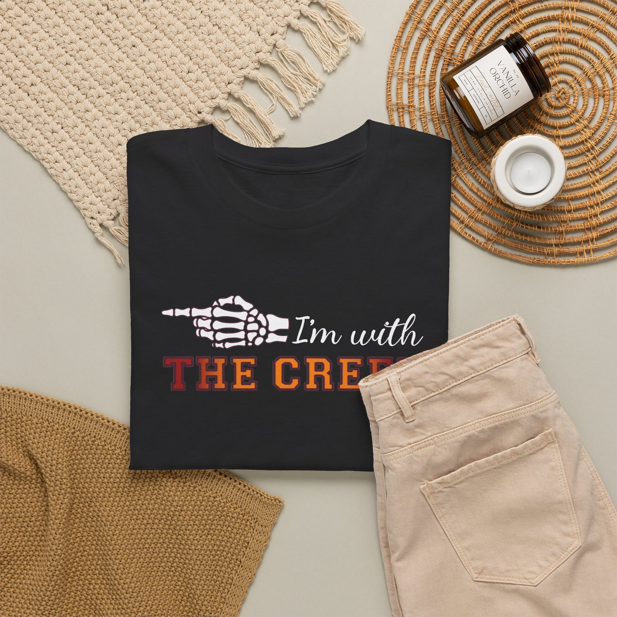 Im With THE CREEP Couple Matching T-Shirt | Skeleton Halloween Design
