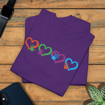 Hearts and Hands Graphic Unity Day Teachers T Shirt Unisex