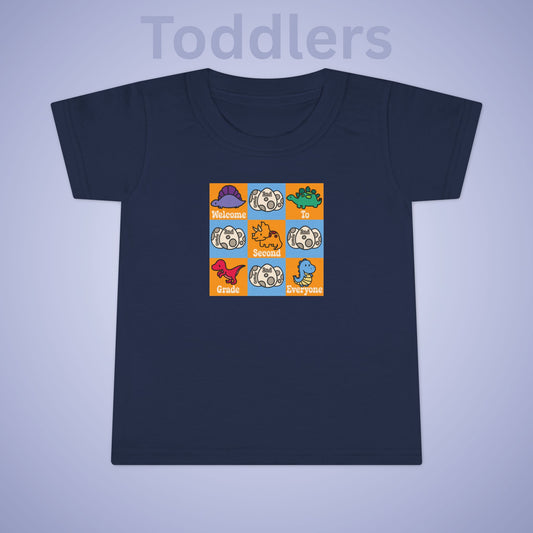 Second Grade Fun Dinosaurs Kids Cotton T Shirt Back To School Toddler