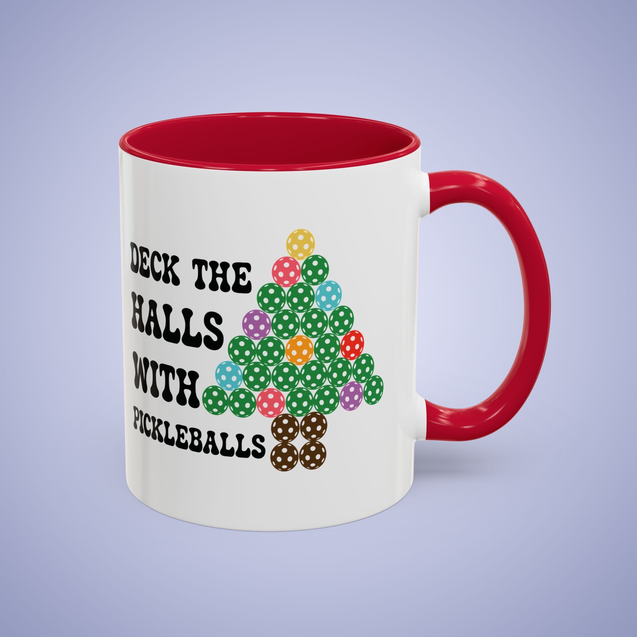 Deck the Halls with Pickleballs Christmas Pickleball Fun Colorful Gift Coffee Mug
