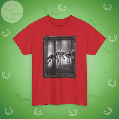 Stalking Skeletal T-Rex Halloween T-Shirt | Dinosaur Photographic Design