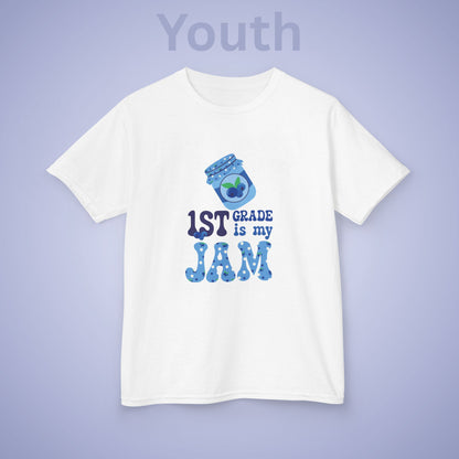 First Grade is my Jam Blueberry Kids Cotton T Shirt Back To School Youth