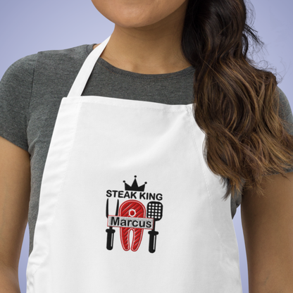 Steak King Personalized Embroidered Apron Grill Lover GIft