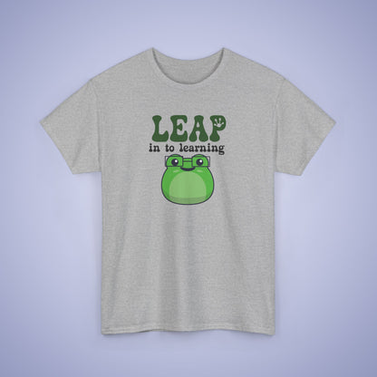 Leap into Learning Graphic Tee Frog Lover Funny Teacher Unisex T Shirt