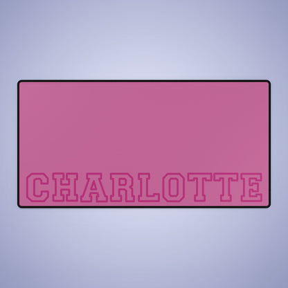 University Style Personalized Name Desk Mat Light Pink