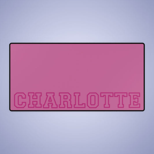 University Style Personalized Name Desk Mat Light Pink