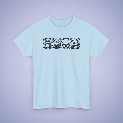 Panda's Paw Prints Two Tone Graphic Tee National Panda Day Unisex T Shirt