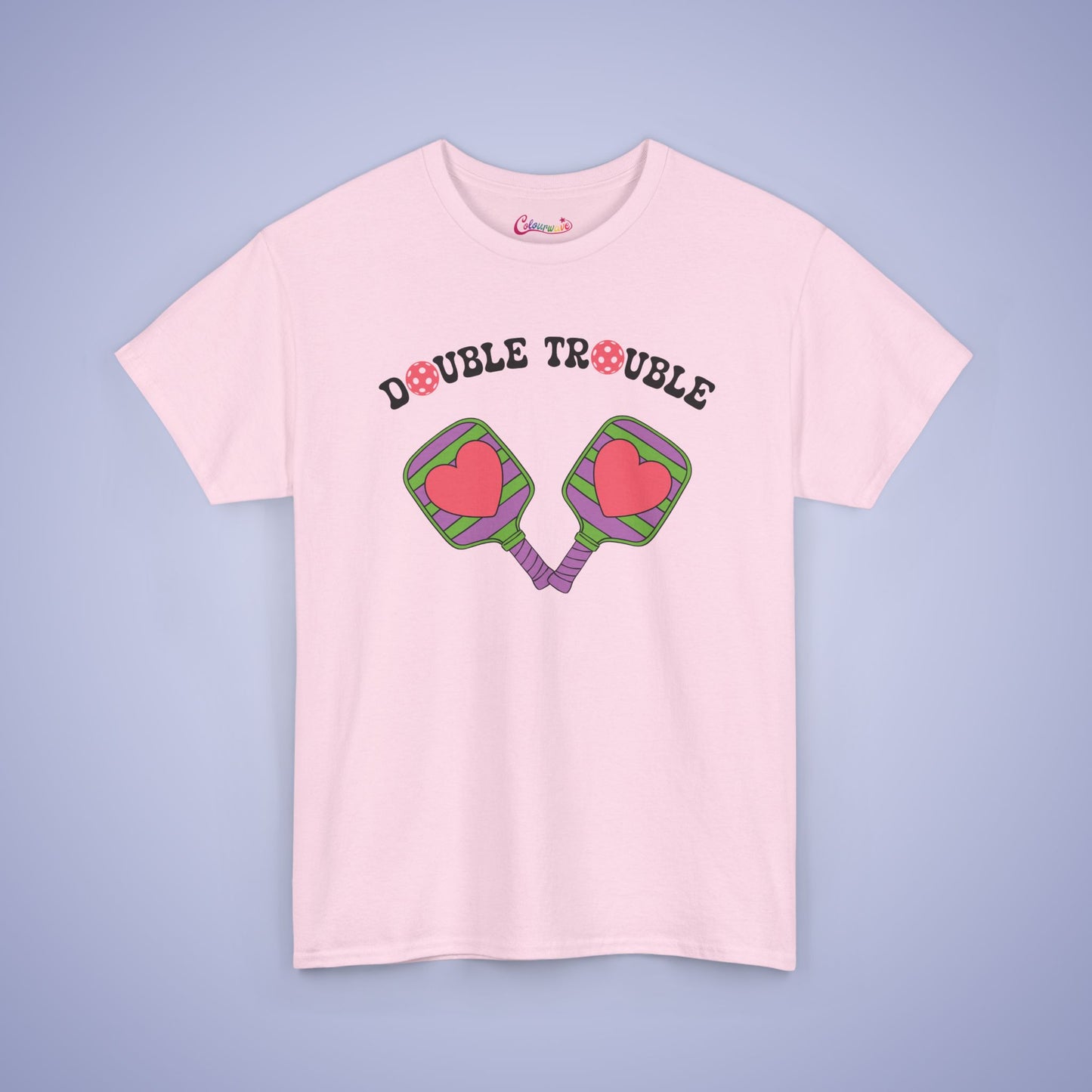 Double Trouble Pickleball Couple Team Tee Graphic Design T Shirt