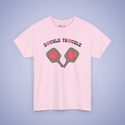 Double Trouble Pickleball Couple Team Tee Graphic Design T Shirt