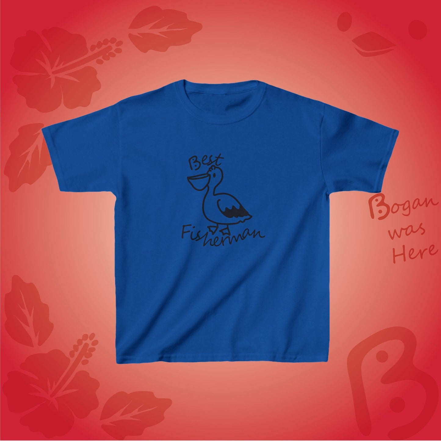 Best Fisherman Cute Pelican Bogan's Design Kids Tshirt